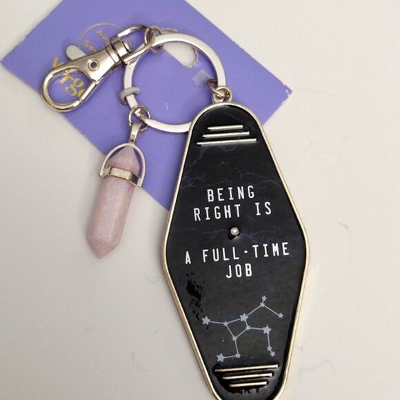 Retro Hotel Key Mystical Gem Zodiac Keychain - Virgo- NWT - Picture 5 of 5